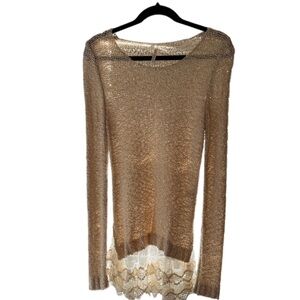 Women’s Light Beige with Lace Sweater L